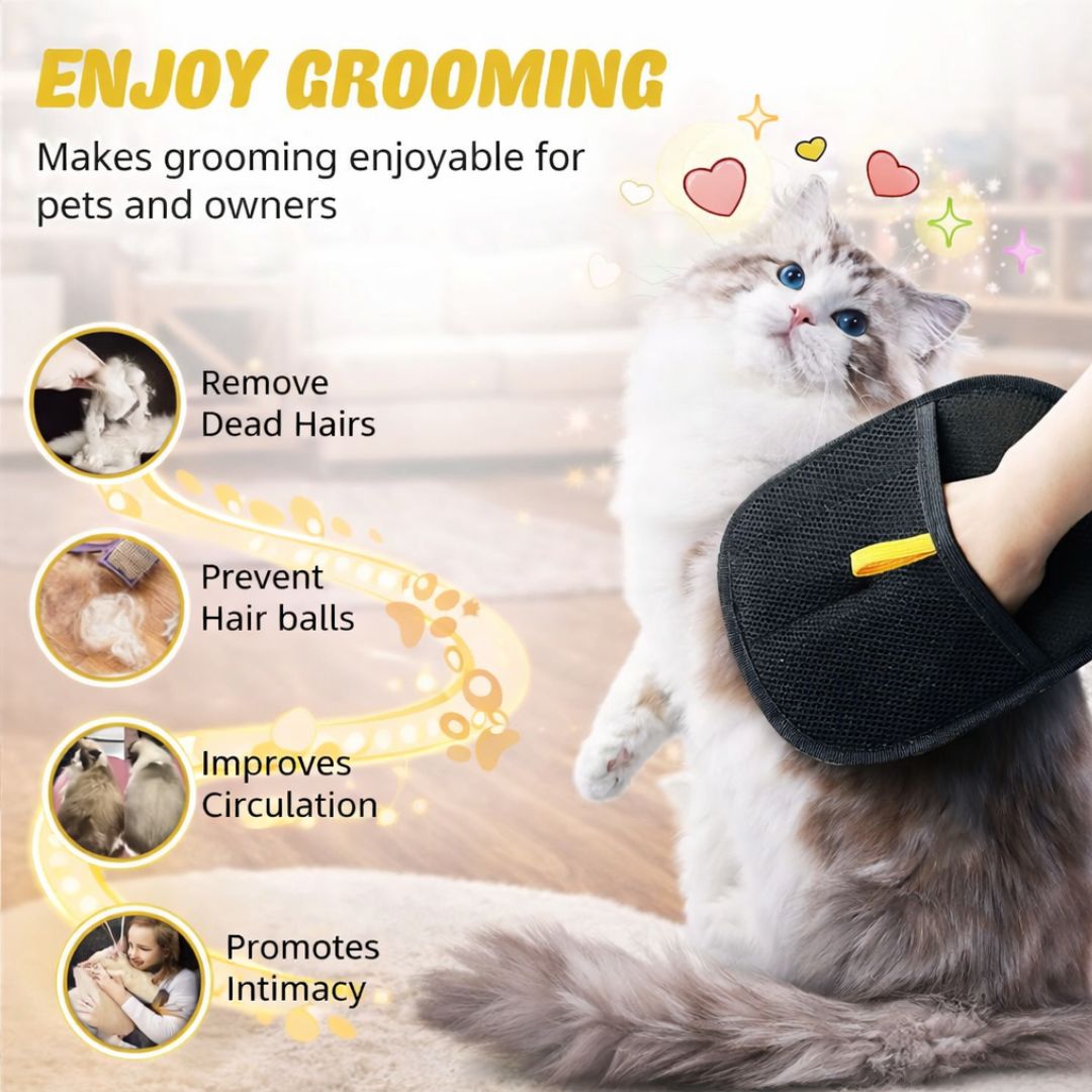 Pet Hair Removal Gloves | Reusable Glove for Pets (Pack of 1)